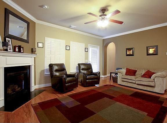 Inviting family room with gas log fireplace