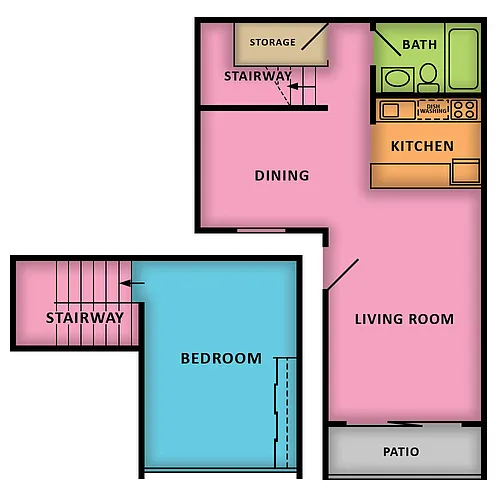 Floor plan Studio Loft 1 Bath