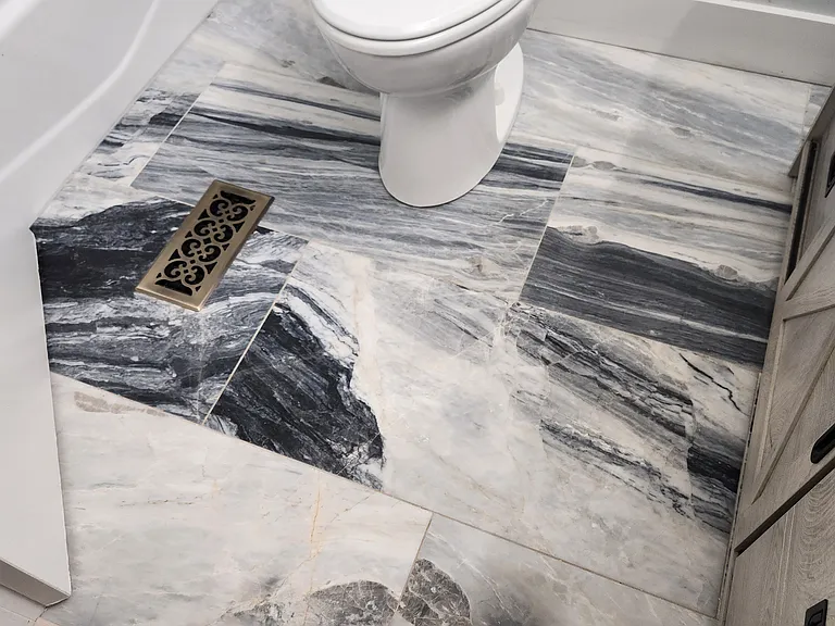 Upstairs hallway bathroom floor. Absolutely amazing.