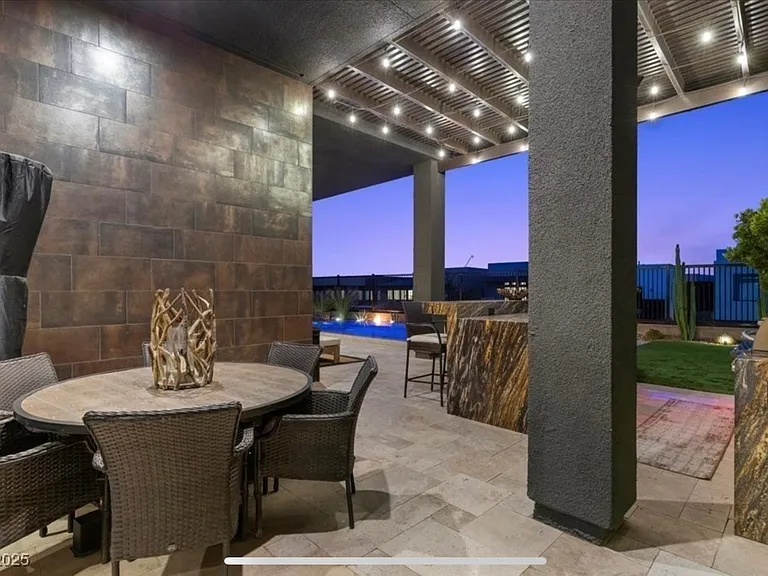 #GuardianRealty 10941 Earth Hues Summerlin Luxury Home Rental twilight patio_07032026
