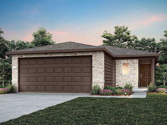 The Llano, a one-story home with 2-car garage, showing home exterior LS101