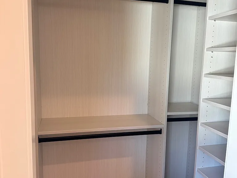 Two closets (his/hers) in primary. All bedroom closets have built in closet systems.
