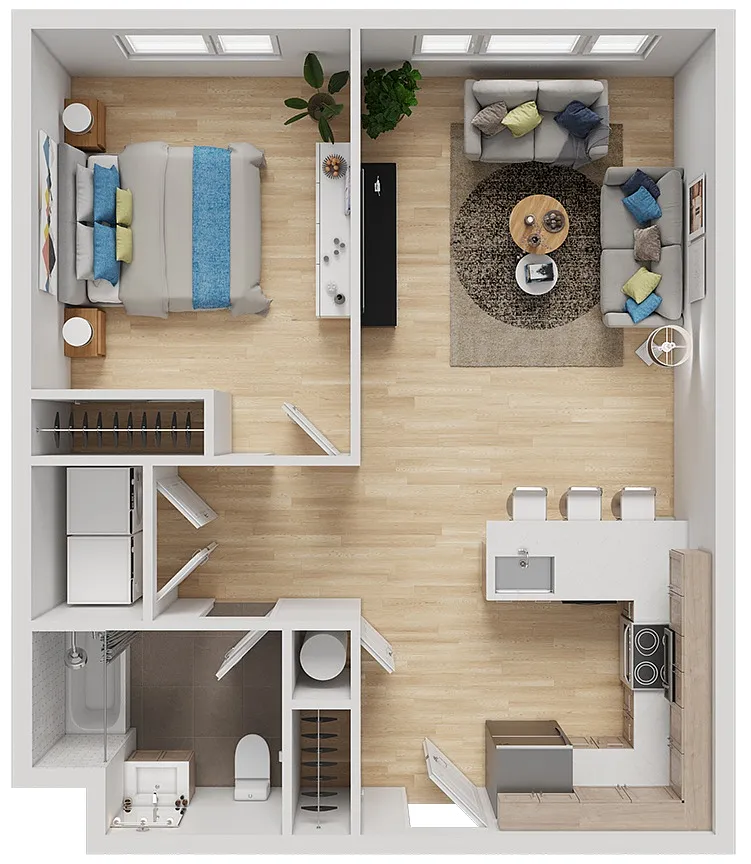Floor plan One Bedroom / One Bath