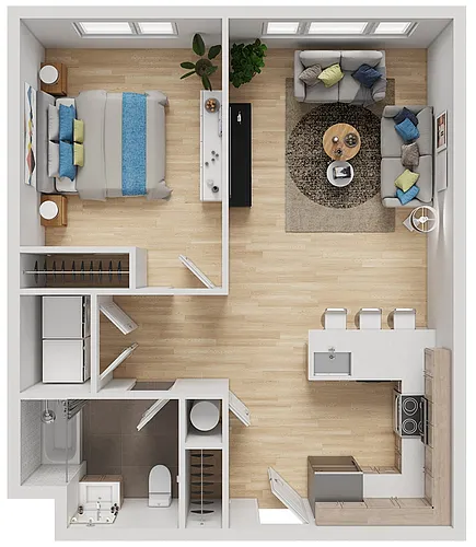 Floor plan One Bedroom / One Bath