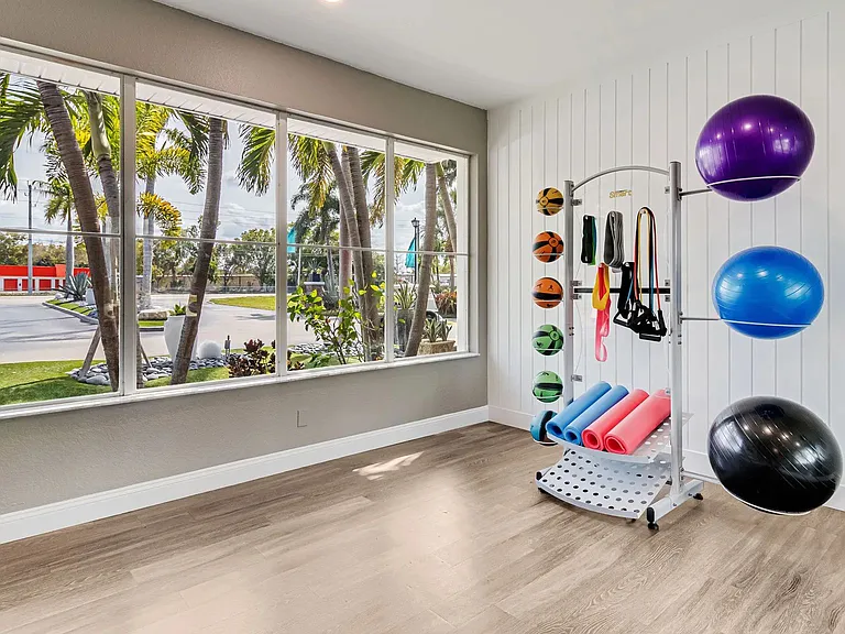 Our serene yoga studio offers all the essentials for stretching, strengthening, and finding your flow.