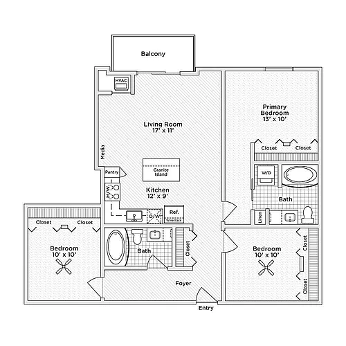 Floor plan 3 Bedroom - D
