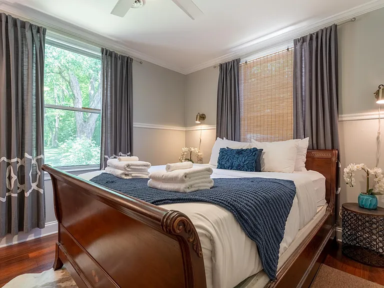 Master bedroom with queen bed.