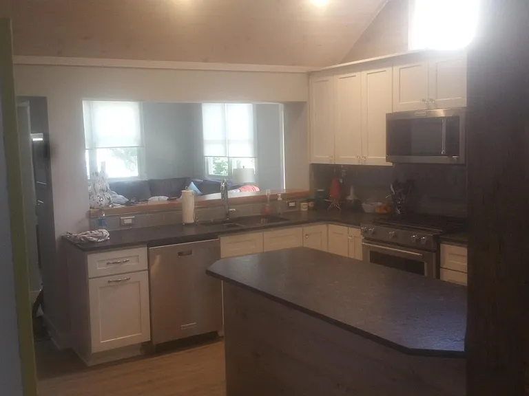 View of Kitchen into Family Room