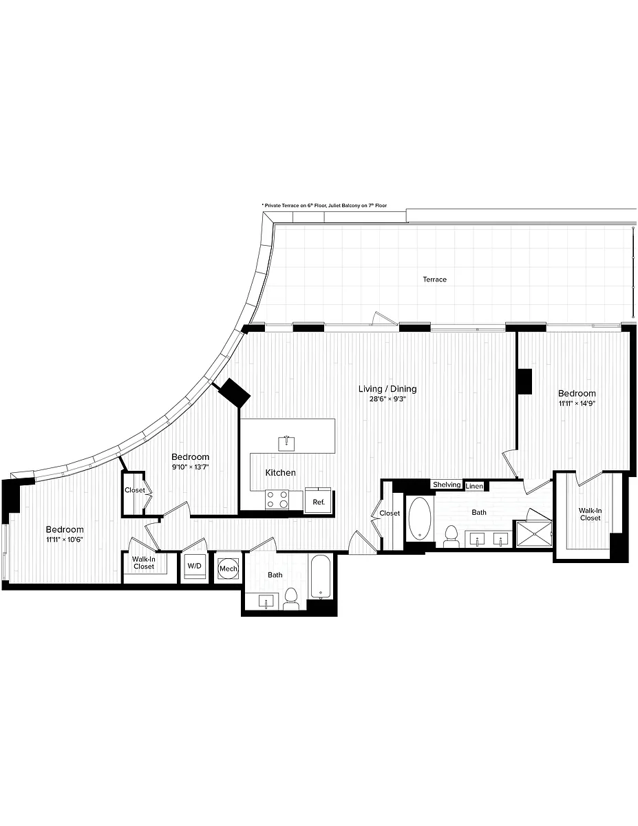 Floor plan C05 3 Bedroom Two Bath