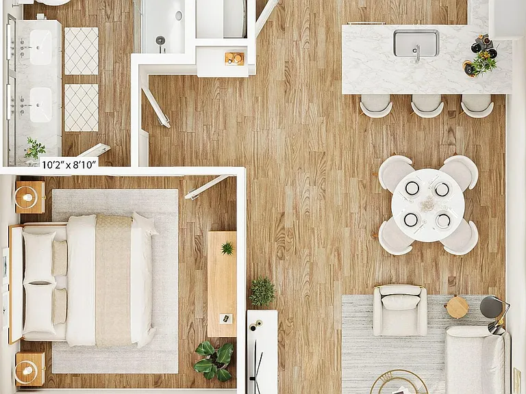 Explore this stylish apartment floor plan, perfect for modern living and entertaining. Explore this stylish apartment floor plan, perfect for modern living and entertaining.