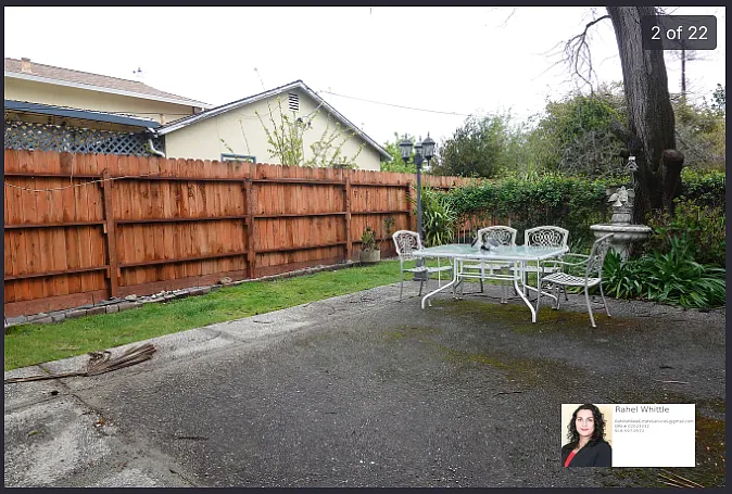 Entry level, fenced in yard, large Patio, surrounded by fruit trees, flowers and larger yard