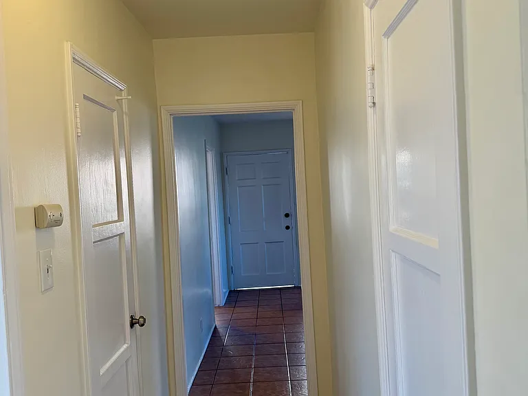Hallway view looking toward the living room.
