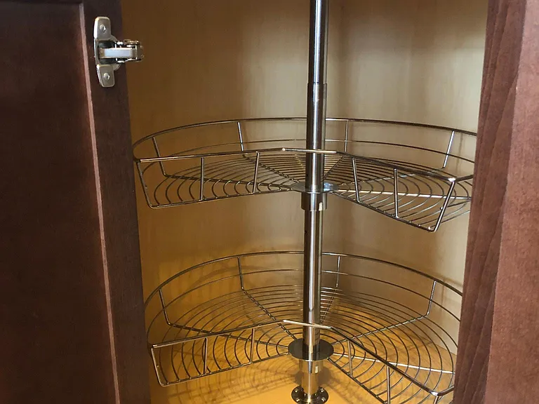 Lazy Susan in the kitchen allows easy access and optimum storage.