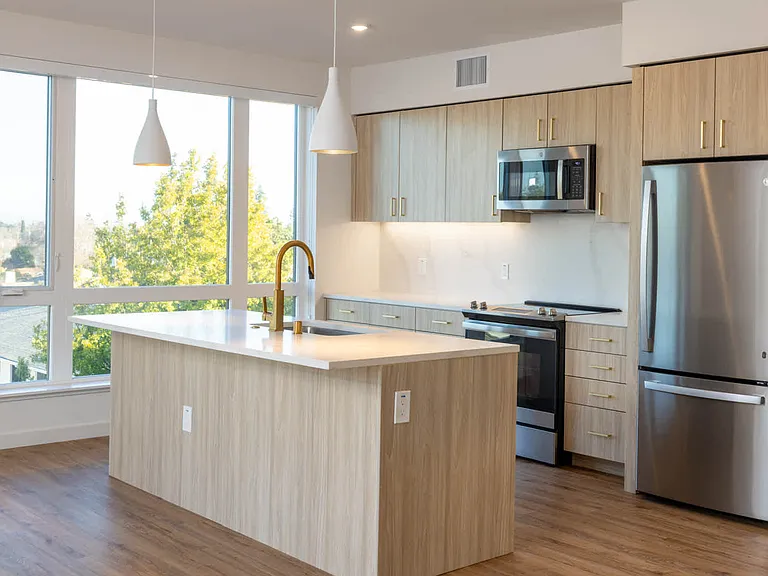 Kitchen with Stainless Steel Appliances and Quartz Countertops