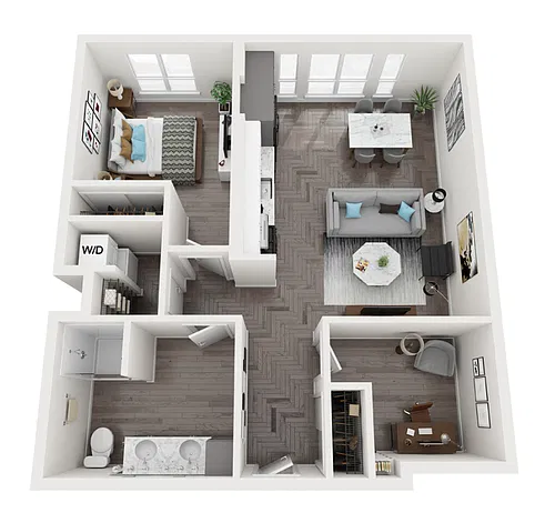 Floor plan 1X1 Den