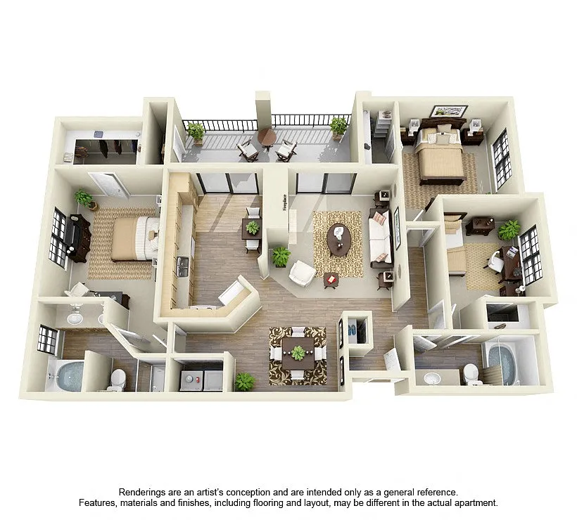 Floor plan 3 Bed 2 Bath
