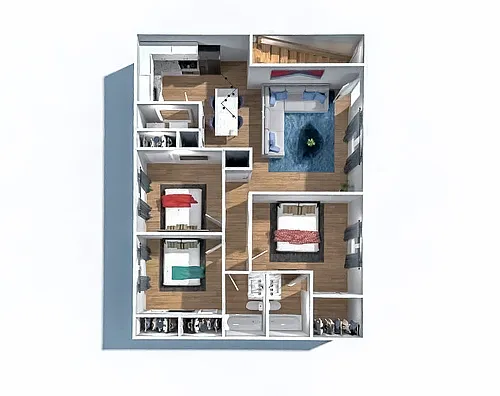 Floor plan 3 Bedroom 2 Bath Upstairs
