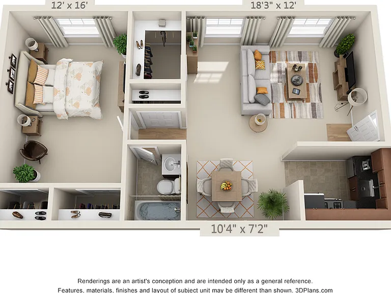 1 Bed 1 Bath 1 Bed 1 Bath