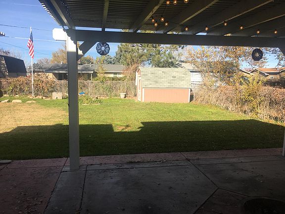 Backyard & covered patio area.