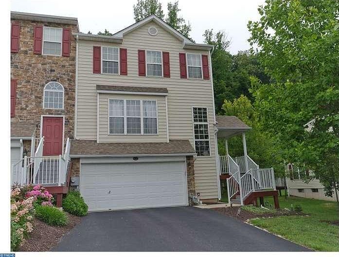Outside. Double car garage