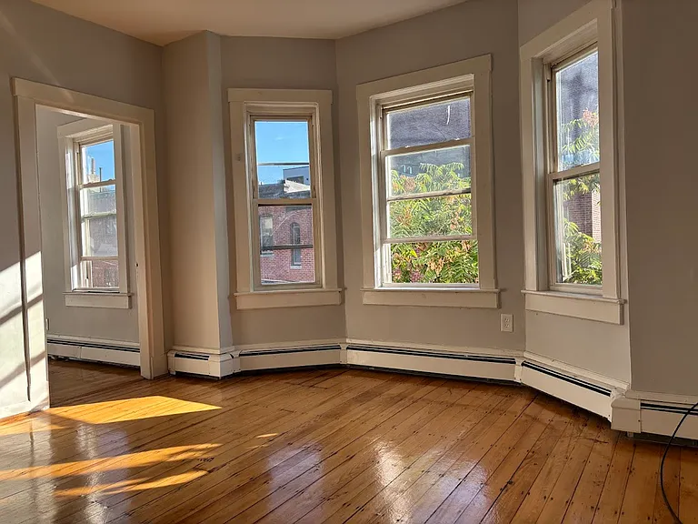 living room (street-facing) in afternoon at sunset