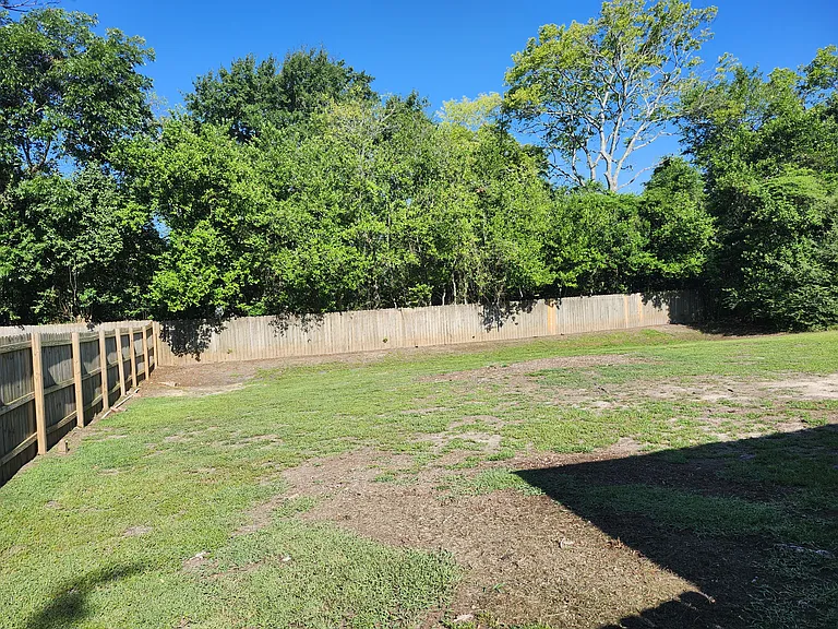 Backyard view from left side of the property.