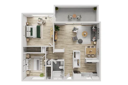 Floor plan Two Bedroom One Bath