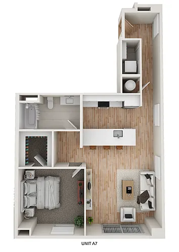 Floor plan A7 - Maren - 1 Bedroom