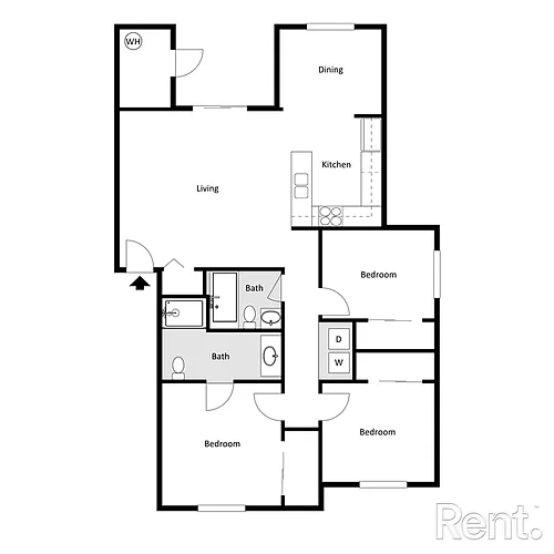 Floor plan 3 Bedroom Holding Uni