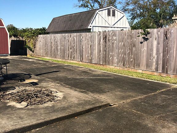 Backyard completely fenced in