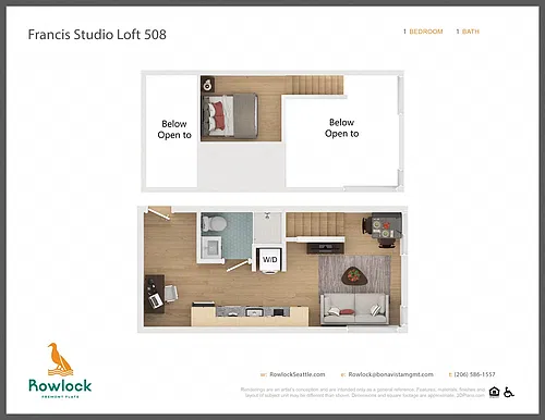 Floor plan Francis Studio Loft 508