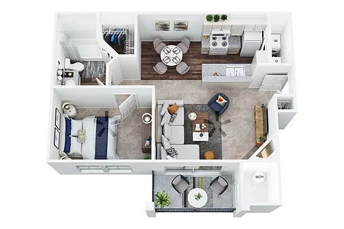 Floor plan A-1 (1 bedroom 1 bath)