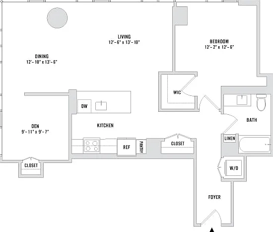 One Bedroom Den A+D2 - 1083 Sq. Ft. - Residences 4212-5512 One Bedroom Den A+D2 - 1083 Sq. Ft. - Residences 4212-5512