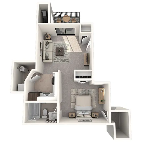 Floor plan 1 bedroom 1 bathroom SL