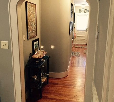 Archway into living room