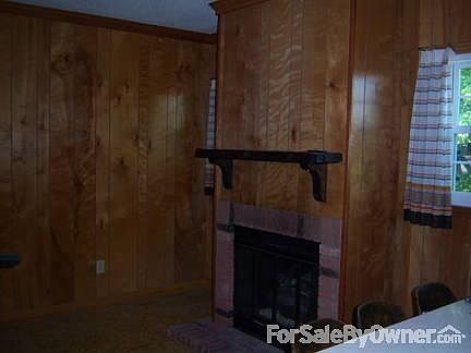 family room with gas fireplace