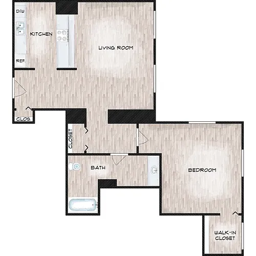 Floor plan 1 Bedroom