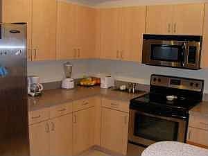Kitchen with stainless steel appliances