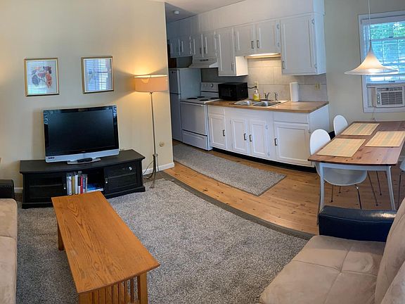 Kitchen, dining area and living room