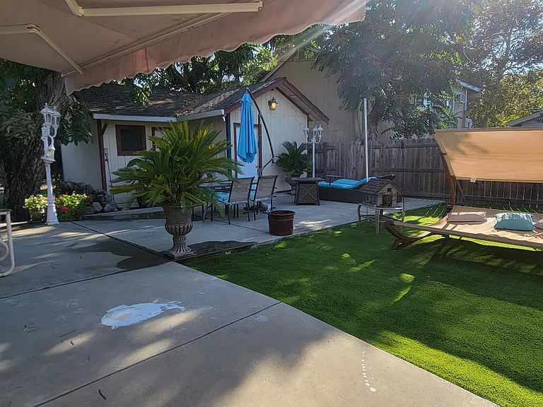Front entry with sun shade