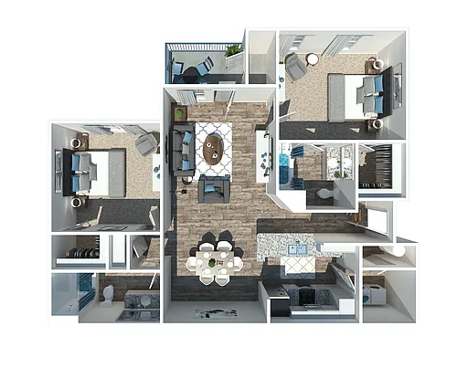Floor plan Two Bedroom | Two Bathroom
