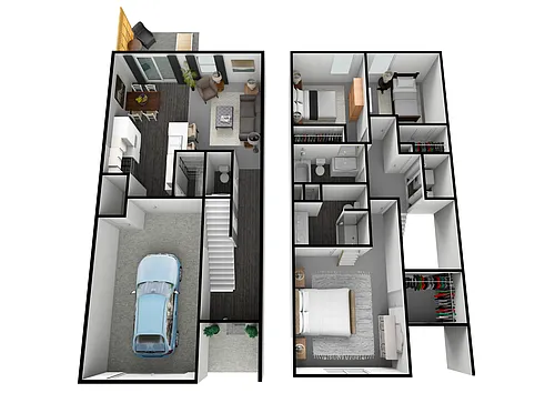 Floor plan 3 bedroom, 1 car garage
