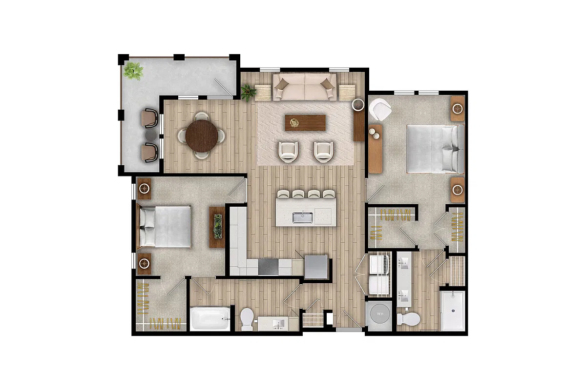 Floor plan B3 - 2X2