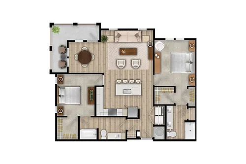 Floor plan B3 - 2X2