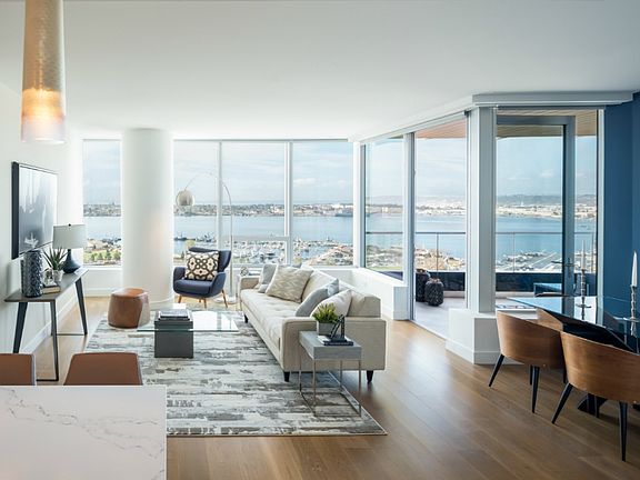 Spectacular views from expansive windows in luxury residences