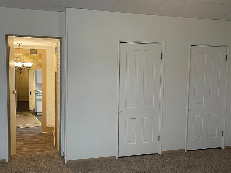 Living room looking down hallway