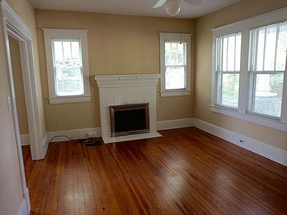 Living room with fireplace.