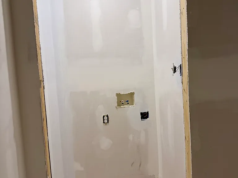 New home for new washer/dryer combo coming soon. This is located on the main level, inside the half bath and adjacent to the kitchen.