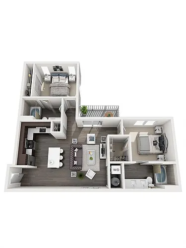 Floor plan 2 Bedroom B6 | 2 Bath