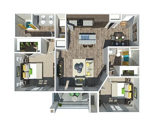 Floor plan The Cambria 2 BR 2 BA